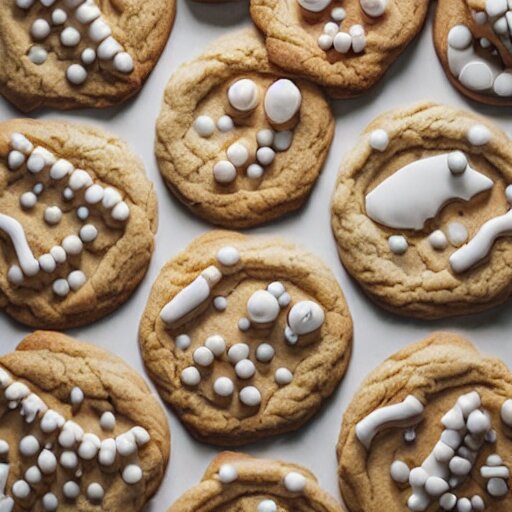 Cookies that look like they’re shaped like a horse with icing and beautiful decorations up close macro shot award winning photo studio lighting