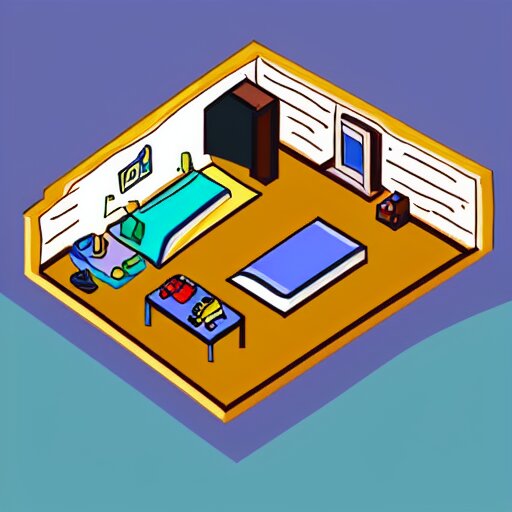 5 year old boys bedroom in the style of isometric pixel art