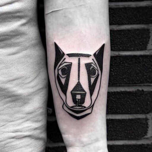 tattoo design, stencil, tattoo stencil, traditional, a world famous tattoo of a geometric dog