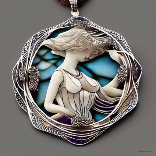 complicated artnouveau lalique necklace 