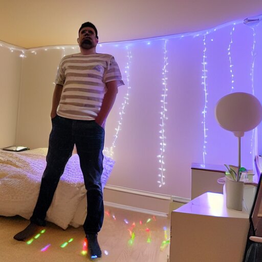 a day trader named jay putting up nanoleaf lights in his bedroom 