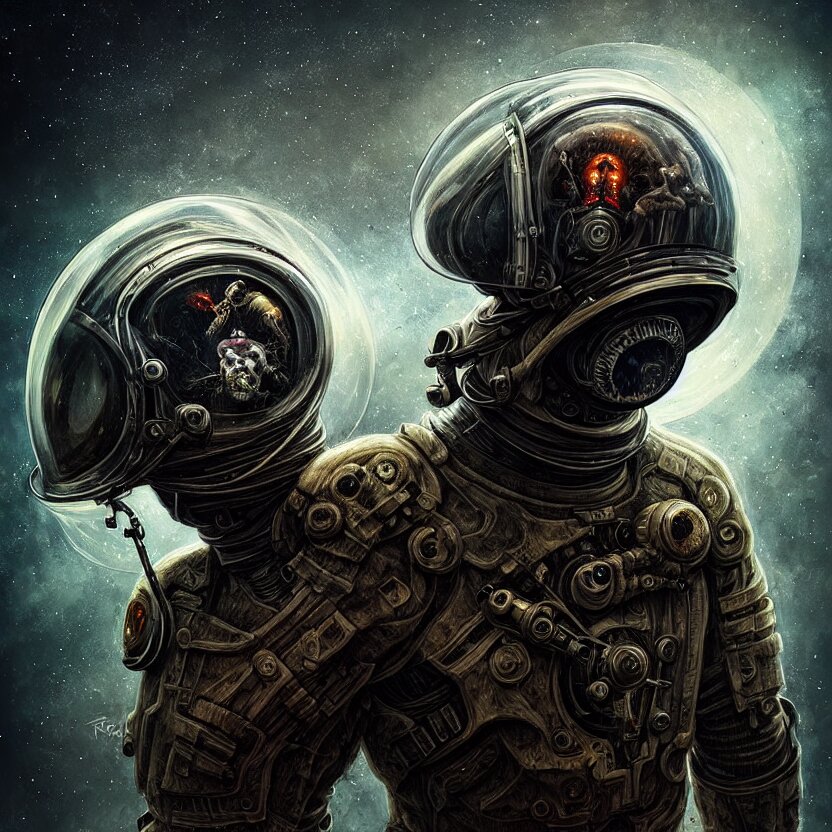 epic professional digital art of tormented astronaut in helmet, painted, intricate, detailed, terror, leesha hannigan, wayne haag, reyna rochin, ignacio fernandez rios, mark ryden, iris van herpen, best on artstation, best on cgsociety, epic, stunning, gorgeous, much wow, cinematic, masterpiece 