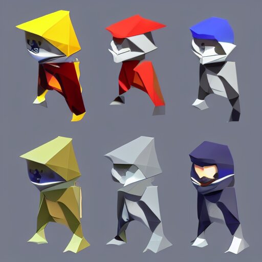 low poly ninja in the style of playstation 1 games