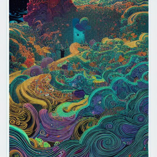 hyperdetailed swirling line art Victo Ngai, Kilian Eng vibrant colors, winning-award masterpiece, fantastically gaudy, aestheticly inspired by beksinski and dan mumford, 4K upscale with Simon Stalenhag work