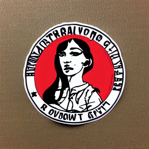 die cut sticker, revolutionary anarchist girl 