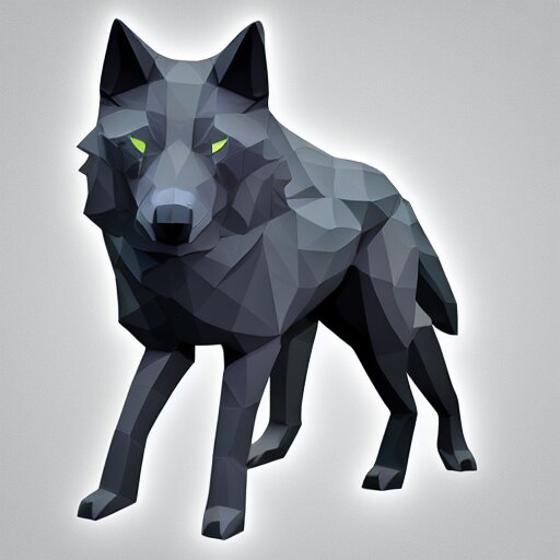 Low poly wolf