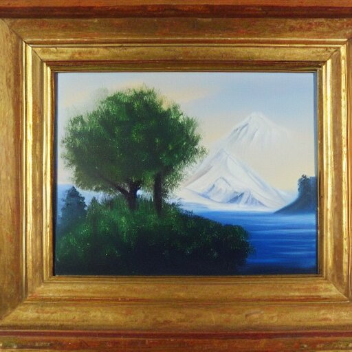 landscape, oil on canvas, by bob ross 