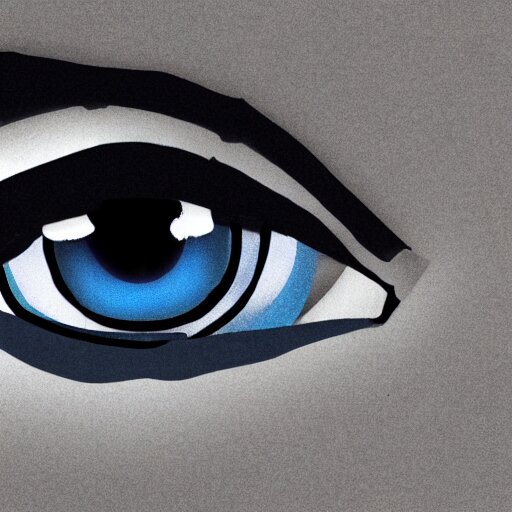 illustration of a girls eyes with tears in them 