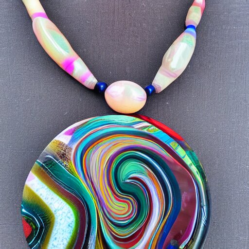 hypnosis cascade reflecting marbles acrytwitart synthetic necklace 