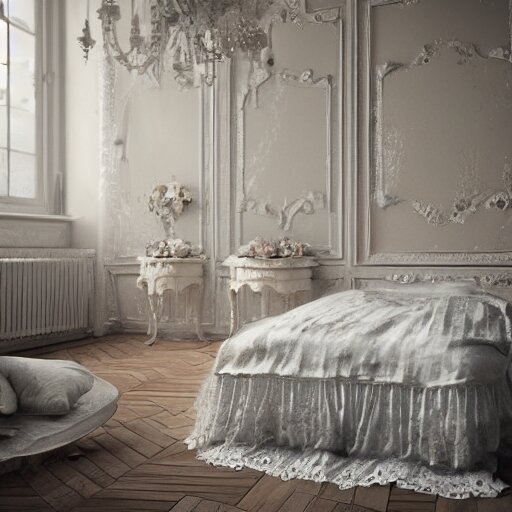 a detalied 3 d render of a shabby chic room, by valentin franke, ilya galinsky trending of artstation, photorealism, fashion photography 