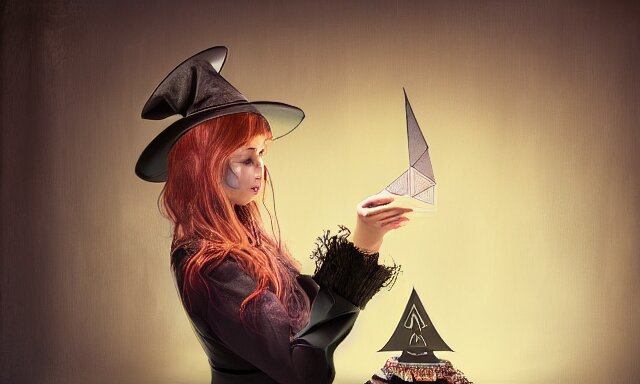 witch doing a card trick, cardistry, cards, fantasy, digital art, soft lighting, wide shot, 8 k 