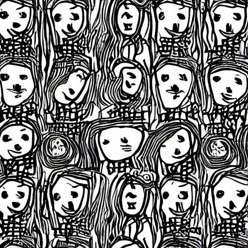 outline of faces, wallpaper 