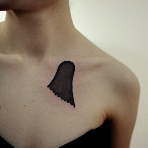 A ghost tattoo, minimalistic, simplistic,