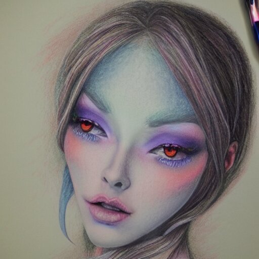  Colored pencil art on paper, Frost Fairy, highly detailed, artstation, Caran d'Ache Luminance