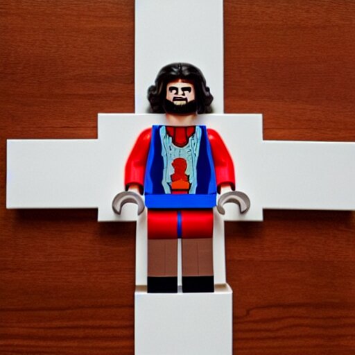 jesus on cross made of lego Arthub.ai