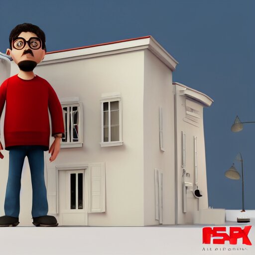 full body 3d render of La Casa de Papel studio lighting, white background, blender, trending on artstation, 8k, highly detailed, disney pixar 3D style