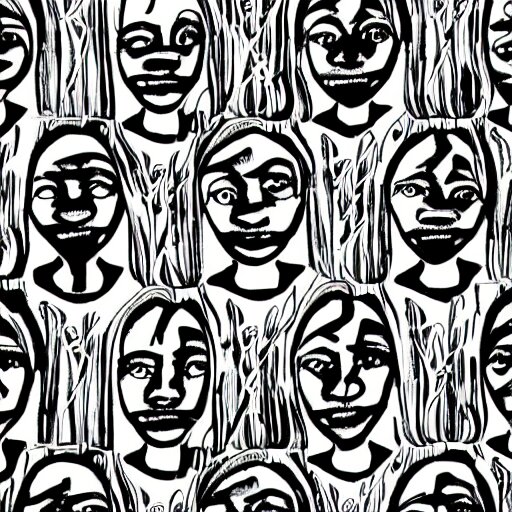 outline of faces, wallpaper 