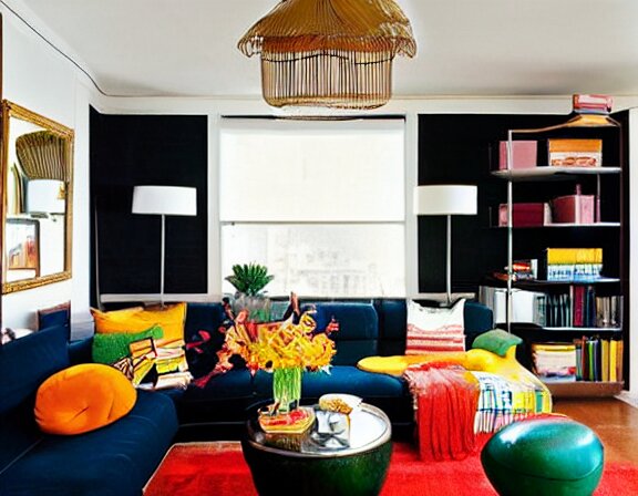 apartment designed by nate berkus, retro 7 0 s colors 