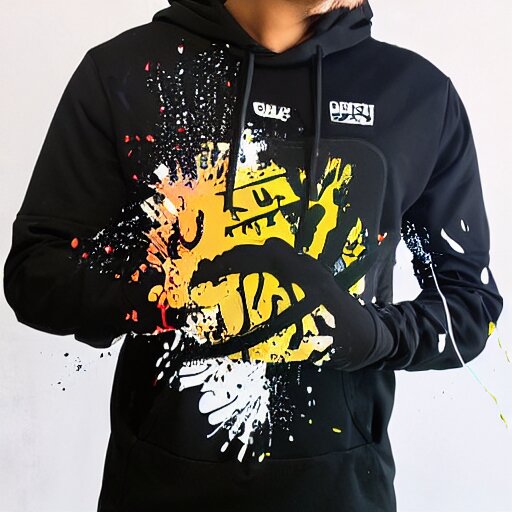 die cut sticker, luffy in techwear, splatter paint 