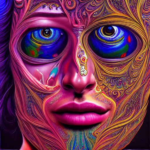 An extremely psychedelic portrait of Rock N Roll, surreal, LSD, face, detailed, intricate, elegant, lithe, highly detailed, digital painting, artstation, concept art, smooth, sharp focus, illustration