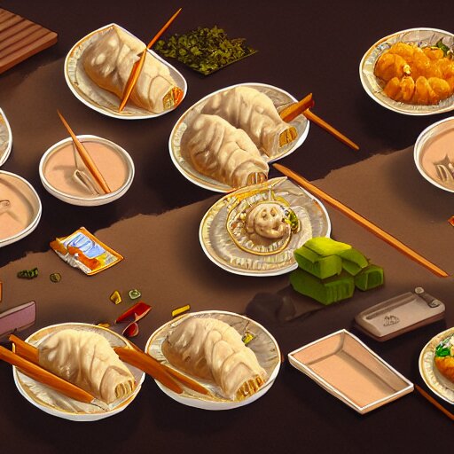 happy zelensky eats dumplings, concept art, trending on artstation, highly detailed, intricate, sharp focus, digital art, 8 k 