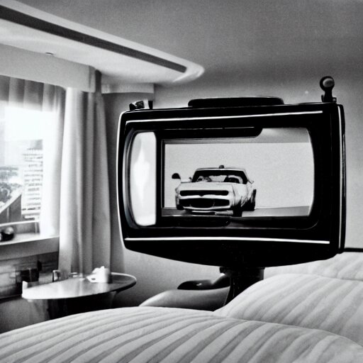 a car inside of a hotel room, arriflex 35