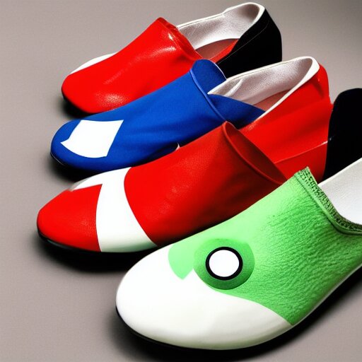 shoes in the style of pokemon, product photo