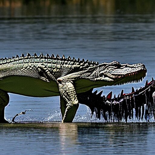 Photomorph that fuses a crocodile with a cow