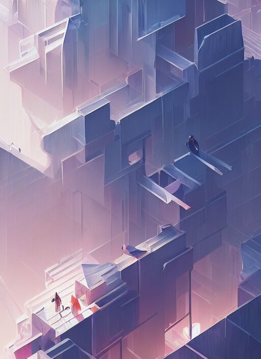 spring mornings in the low - poly tokyo, diffuse lighting, fantasy, intricate, surrealism!!!!, highly detailed, lifelike, photorealistic, digital painting, artstation, illustration, concept art, smooth, sharp focus, by benedick bana and dan mumford, 