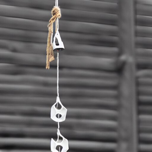 This is a sketch of a wind chime made from the pieces of a broken mug. It shows the mug handle as the top piece with strings attached to it, and the bottom pieces of the mug hanging down like little bells, iso 300, f-stop 1.5, Pentax