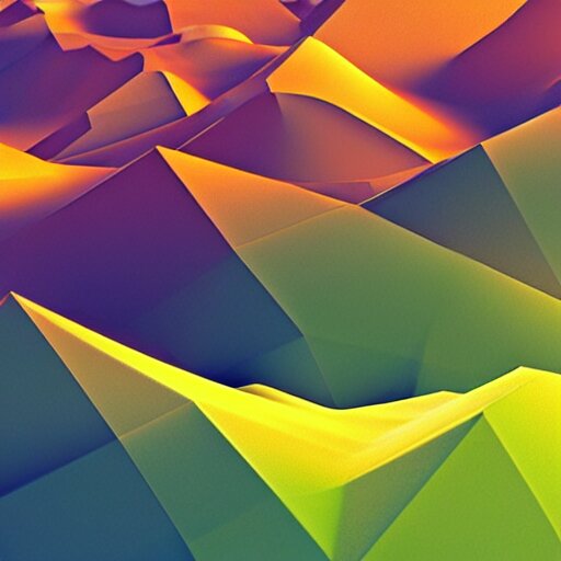 abstract computer generated image of a mountain range, a low poly render by Gabriel Dawe, trending on polycount, generative art, low poly, rendered in cinema4d, terragen