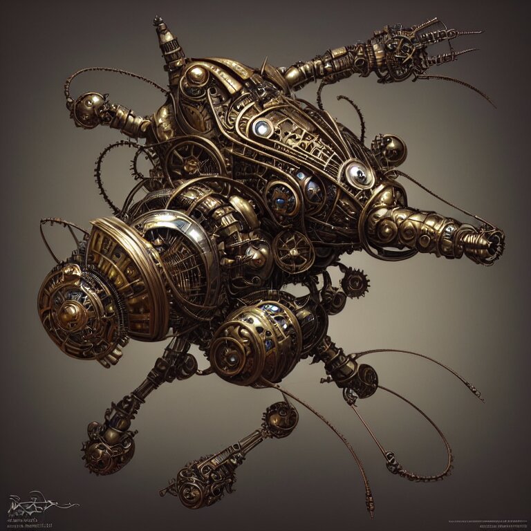 steampunk robot fly, 3 d model, unreal engine realistic render, 8 k, micro detail, intricate, elegant, highly detailed, centered, digital painting, artstation, smooth, sharp focus, illustration, artgerm, tomasz alen kopera, peter mohrbacher, donato giancola, joseph christian leyendecker, wlop, boris vallejo 