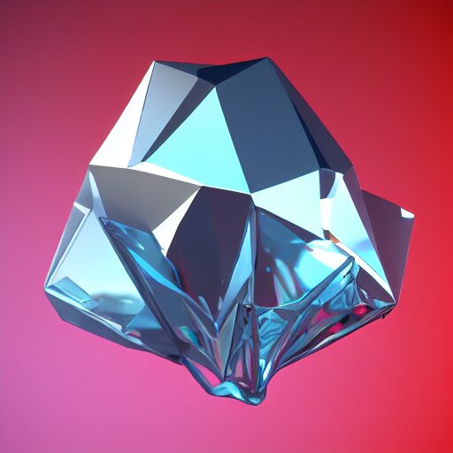 a metallic crystal creature, 4K HD, low poly