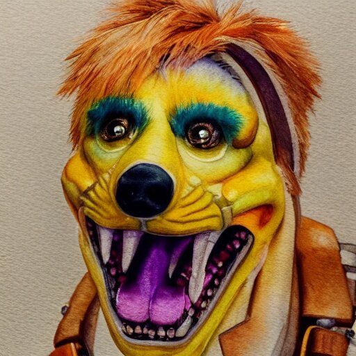 water color on paper, chica animatronic portrait, highly detailed, artstation, masterpiece, award - winning, 