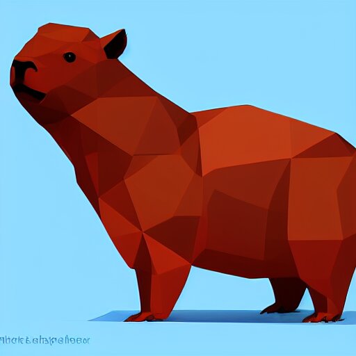 low polygon capybara