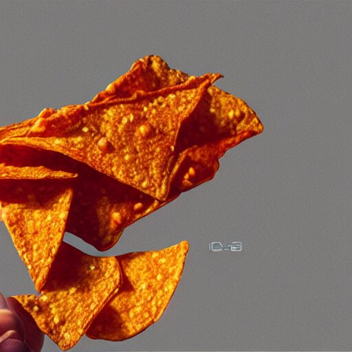 doritos chips with face and hands running at beach, high quality render, trending on art station 