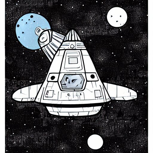 spaceship in the style of fiona staples 