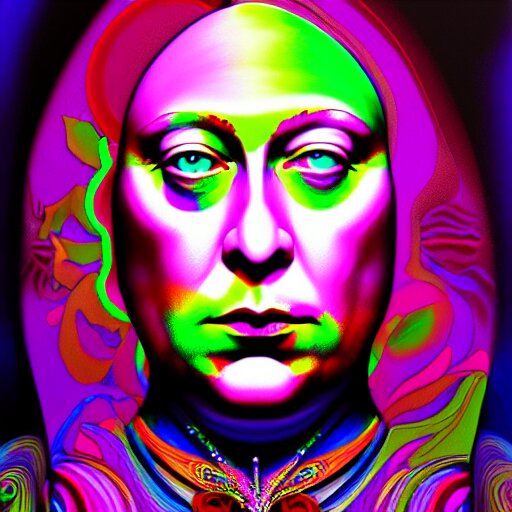 an extremely psychedelic portrait of madame blavatsky, surreal, lsd, face, detailed, intricate, elegant, lithe, highly detailed, digital painting, artstation, concept art, smooth, sharp focus, illustration 