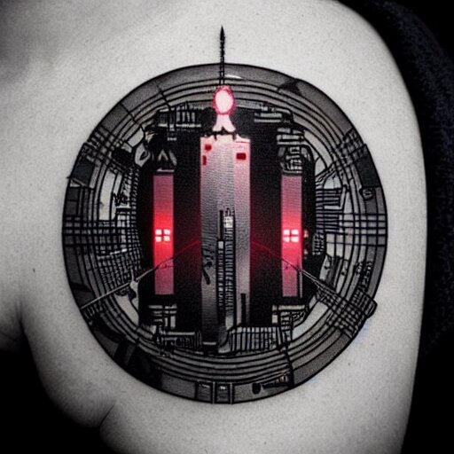 cyberpunk minimalist tattoo design 