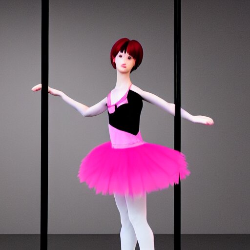 3 d jimin as a ballerina dancer wearing a pink skirt in a black themed stage, highly detailed, octane render 