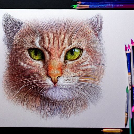  Colored pencil art on paper, highly detailed, artstation, Caran d'Ache Luminance