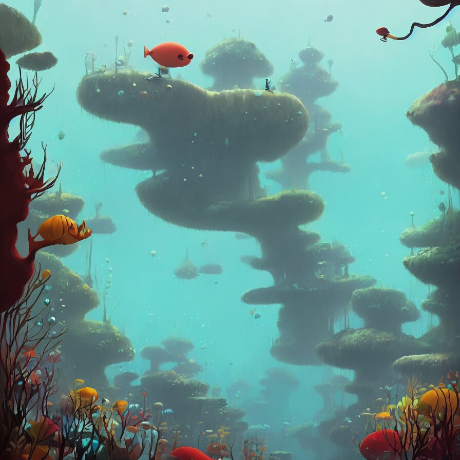 Goro Fujita illustrating Underwater forest, aquatic life, full of color, art by Goro Fujita, sharp focus, highly detailed, ArtStation