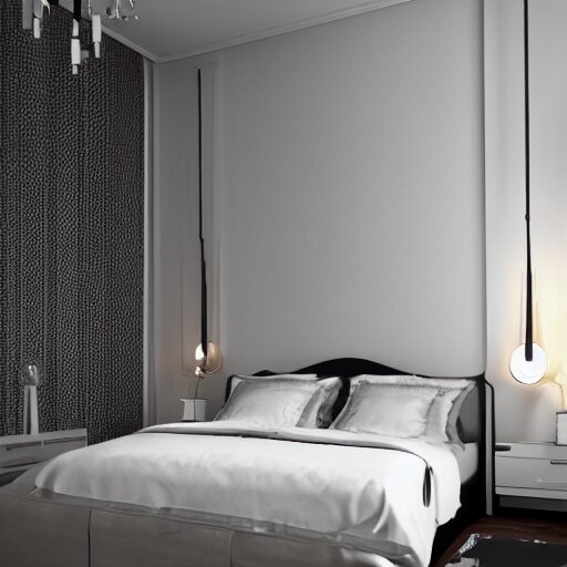 a modern minimalist art deco bedroom 