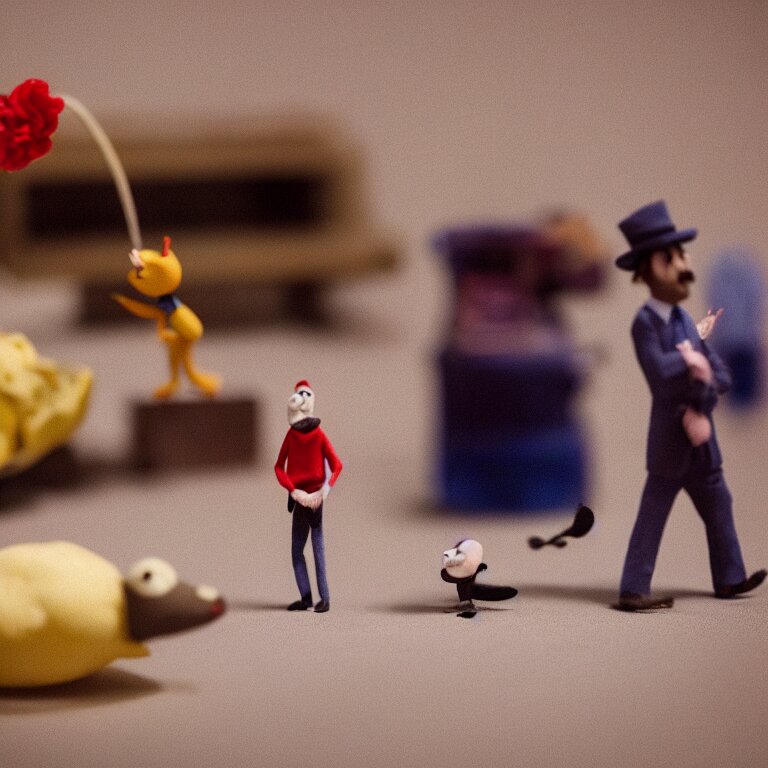 a silly cinematic film still of a claymation stop motion film starring bill murray, shallow depth of field, 8 0 mm, f 1. 8 