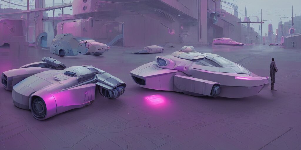 Hard Surface Shape Form Exploration, Detailed, 8k, sci-fi, pastel colors, props, panel, concept, simon stalenhag ,syd mead, vehicle, speeder, parts,modular, insane detail