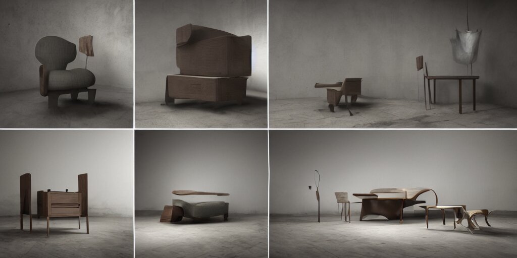 furniture designs in the style of bauhaus movement, design sheet, 3d render, Les Edwards, Zdzislaw Beksinski, Carl Gustav Carus, John Harris, Michal Karcz, Zhang Kechun, Mikko Lagerstedt, Scott Listfield, Steven Outram, Jessica Rossier.