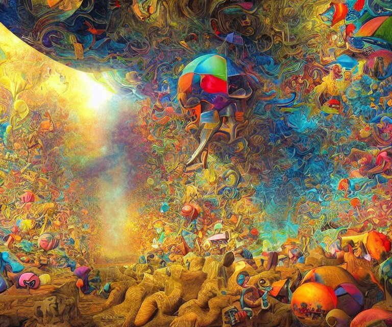 surrealism painting by mario martinez, part by tokio aoyama, ultra realistic, highly detailed, hypermaximalist, pastel colors, epic, masterpiece, dramatic lighting, fractals, 8 k, depth of field 