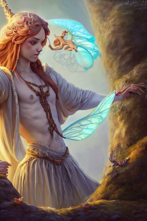 legendary fairy prince wizard cast a spell, highly detailed, d & d, fantasy, highly detailed, digital painting, trending on artstation, concept art, sharp focus, illustration, global illumination, ray tracing, realistic shaded, art by artgerm and greg rutkowski and fuji choko and viktoria gavrilenko and hoang lap 