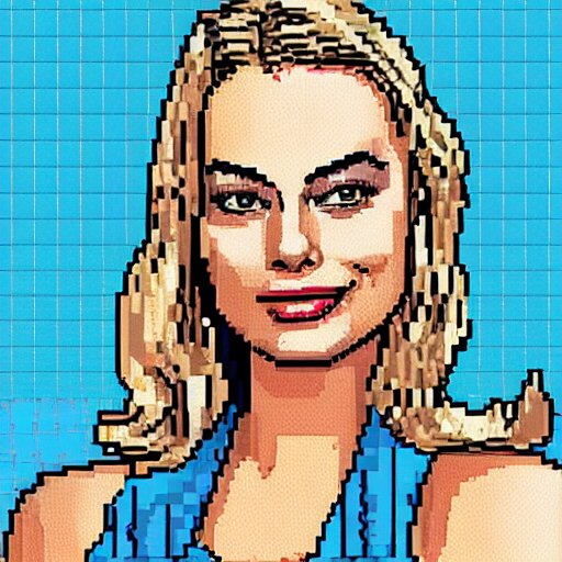 margot robbie pixel art 