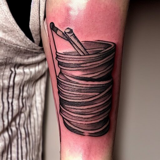 a tattoo of a single churro